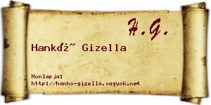 Hankó Gizella névjegykártya
